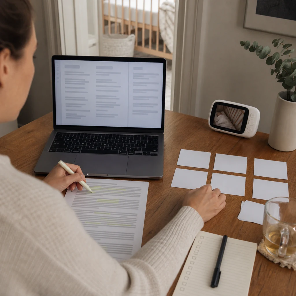 A mom converting approved long-form business content into short posts